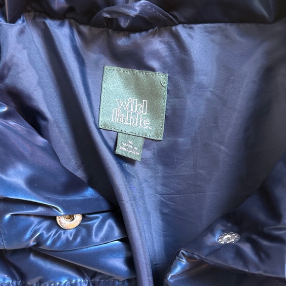 Wild Fable Shiny Midnight Blue Puffer Jacket Medium - Picture 3 of 6